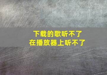 下载的歌听不了在播放器上听不了