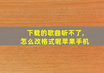 下载的歌曲听不了,怎么改格式呢苹果手机