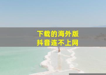 下载的海外版抖音连不上网