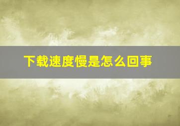 下载速度慢是怎么回事