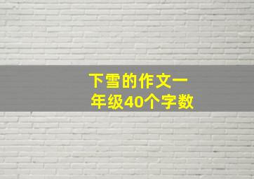 下雪的作文一年级40个字数