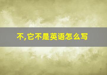 不,它不是英语怎么写