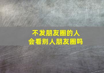 不发朋友圈的人会看别人朋友圈吗