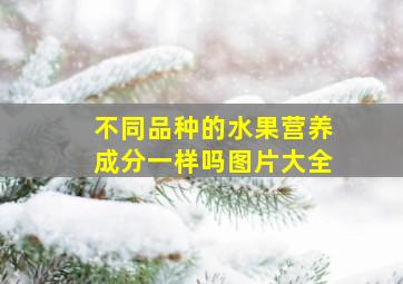 不同品种的水果营养成分一样吗图片大全