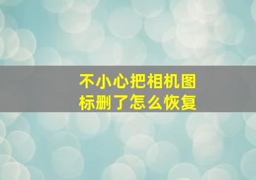 不小心把相机图标删了怎么恢复