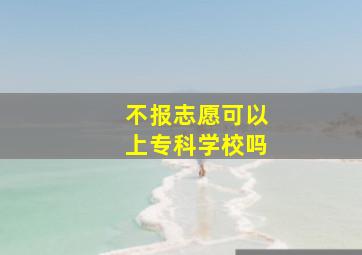 不报志愿可以上专科学校吗