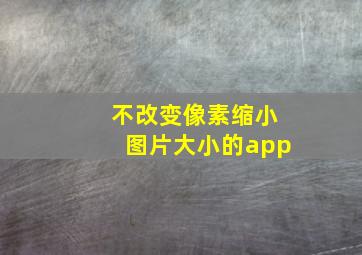 不改变像素缩小图片大小的app