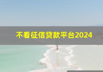 不看征信贷款平台2024