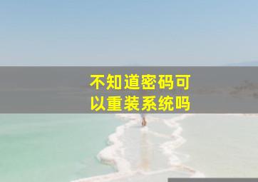 不知道密码可以重装系统吗