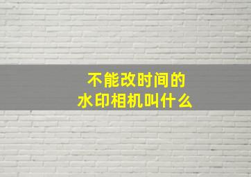 不能改时间的水印相机叫什么