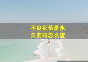 不良征信是永久的吗怎么查