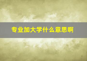 专业加大学什么意思啊