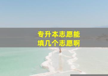 专升本志愿能填几个志愿啊