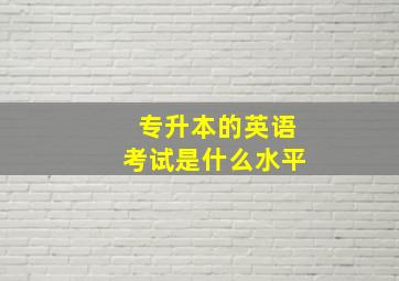 专升本的英语考试是什么水平