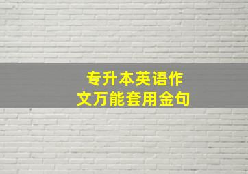 专升本英语作文万能套用金句