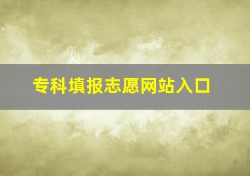 专科填报志愿网站入口