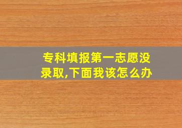 专科填报第一志愿没录取,下面我该怎么办