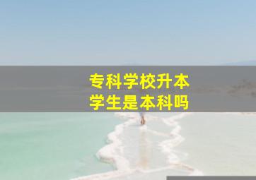 专科学校升本学生是本科吗