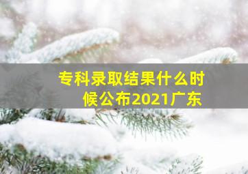 专科录取结果什么时候公布2021广东