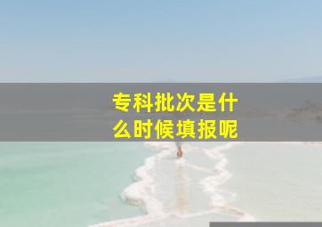 专科批次是什么时候填报呢