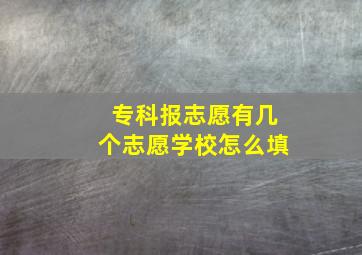 专科报志愿有几个志愿学校怎么填