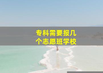 专科需要报几个志愿班学校