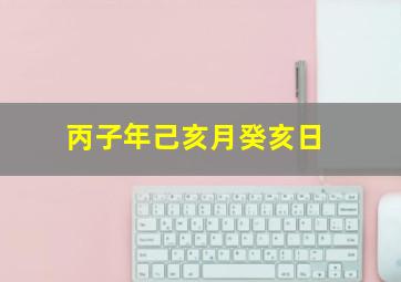 丙子年己亥月癸亥日