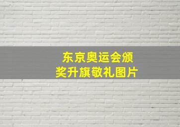 东京奥运会颁奖升旗敬礼图片