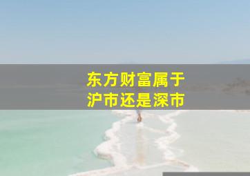 东方财富属于沪市还是深市