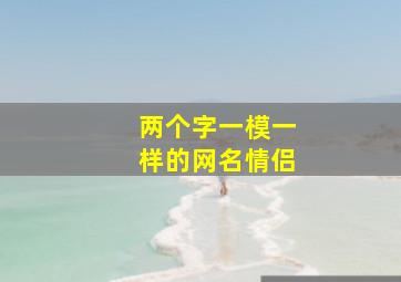 两个字一模一样的网名情侣