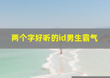 两个字好听的id男生霸气