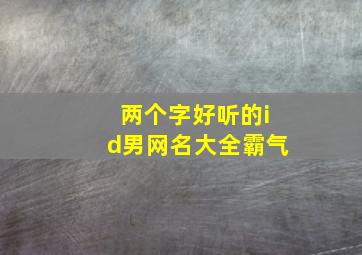 两个字好听的id男网名大全霸气