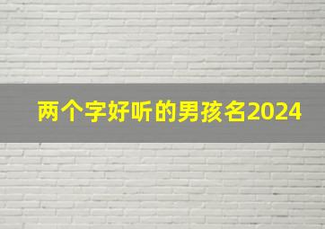 两个字好听的男孩名2024