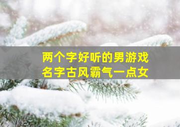 两个字好听的男游戏名字古风霸气一点女