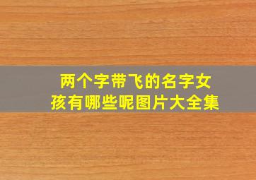 两个字带飞的名字女孩有哪些呢图片大全集