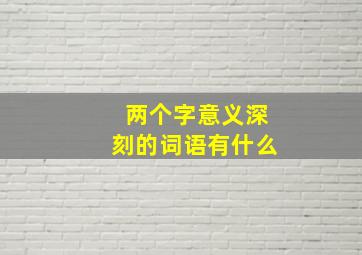 两个字意义深刻的词语有什么