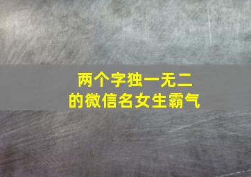 两个字独一无二的微信名女生霸气