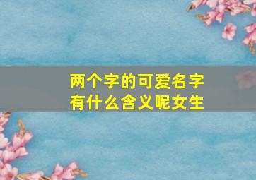 两个字的可爱名字有什么含义呢女生