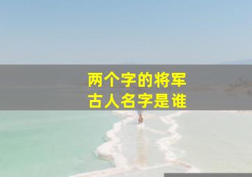 两个字的将军古人名字是谁