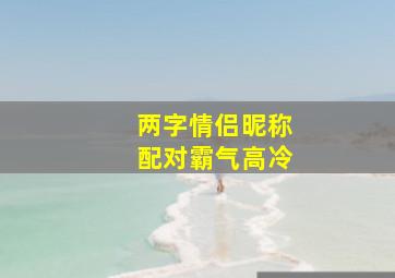 两字情侣昵称配对霸气高冷