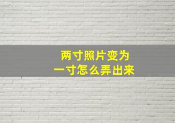 两寸照片变为一寸怎么弄出来