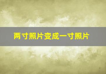 两寸照片变成一寸照片