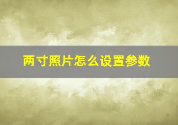 两寸照片怎么设置参数