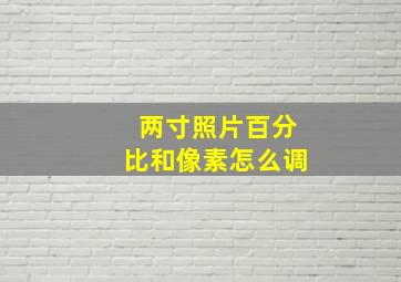 两寸照片百分比和像素怎么调