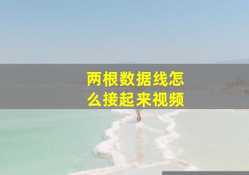 两根数据线怎么接起来视频