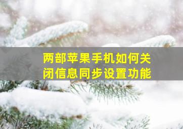 两部苹果手机如何关闭信息同步设置功能