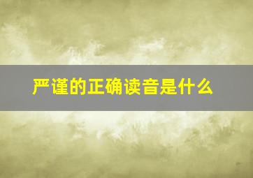 严谨的正确读音是什么