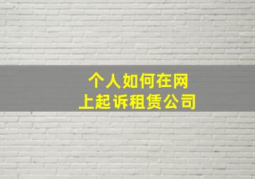 个人如何在网上起诉租赁公司