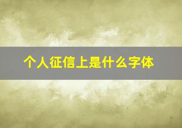 个人征信上是什么字体