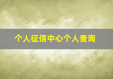 个人征信中心个人查询